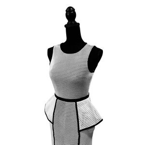 Forever Unique Futurist Retro Peplum Dress